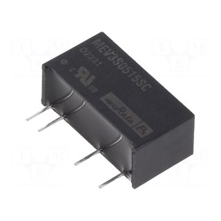 Converter: DC/DC | 3W | Uin: 4.5÷5.5V | Uout: 15VDC | Iout: 200mA | SIP