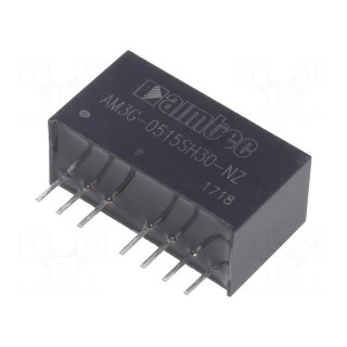 Converter: DC/DC | 3W | Uin: 4.5÷9V | 15VDC | Iout: 167mA | SIP8 | 4.9g