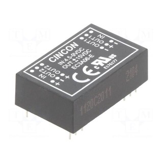 Converter: DC/DC | 3W | Uin: 4.5÷9V | Uout: 15VDC | Uout2: -15VDC | DIP24