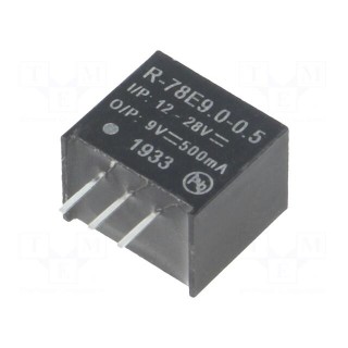 Converter: DC/DC | 4.5W | Uin: 12÷28V | Uout: 9VDC | Iout: 500mA | SIP3