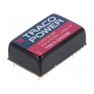 Converter: DC/DC | 5W | Uin: 9÷36V | Uout: 12VDC | Uout2: -12VDC | DIP24