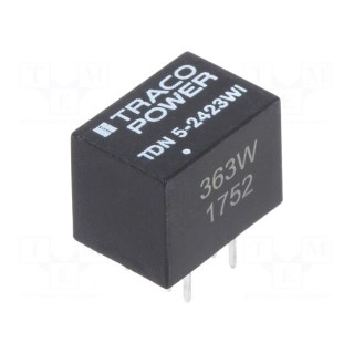 Converter: DC/DC | 5W | Uin: 9÷36V | Uout: 15VDC | Uout2: -15VDC | DIP