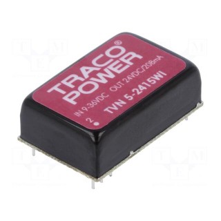 Converter: DC/DC | 5W | Uin: 9÷36V | Uout: 24VDC | Iout: 208mA | DIP24