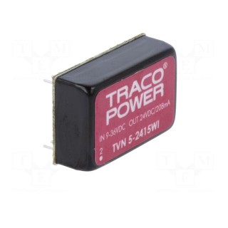 Converter: DC/DC | 5W | Uin: 9÷36V | Uout: 24VDC | Iout: 208mA | DIP24