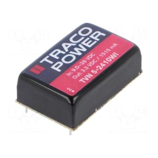 Converter: DC/DC | 5W | Uin: 9÷36V | Uout: 3.3VDC | Iout: 1515mA | DIP24