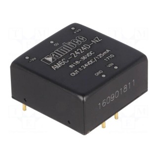 Converter: DC/DC | 6W | Uin: 18÷36V | Uout: 24VDC | Uout2: -24VDC | 1"x1"