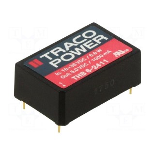 Converter: DC/DC | 6W | Uin: 18÷36V | Uout: 5VDC | Iout: 1A | DIP24 | 150kHz