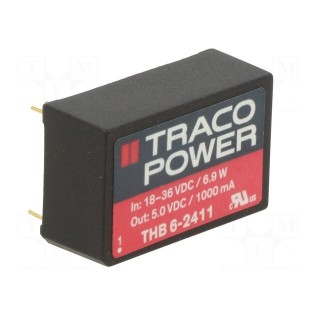 Converter: DC/DC | 6W | Uin: 18÷36V | Uout: 5VDC | Iout: 1A | DIP24 | 150kHz