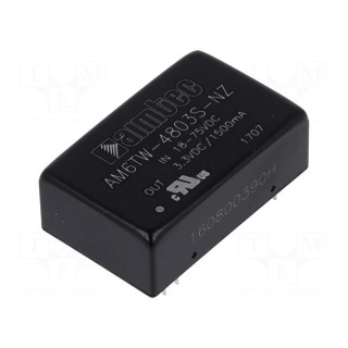 Converter: DC/DC | 6W | Uin: 18÷75V | 3.3VDC | Iout: 1.5A | DIP24 | 14g