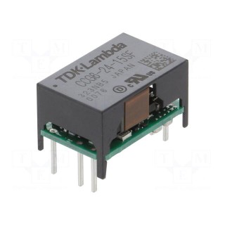 Converter: DC/DC | 6W | Uin: 9÷36V | Uout: 15VDC | Iout: 400mA | THT | CCG6