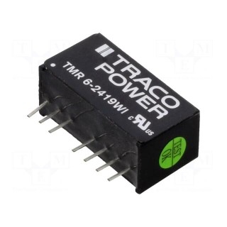 Converter: DC/DC | 6W | Uin: 9÷36V | Uout: 9VDC | Iout: 666mA | SIP8 | OUT: 1