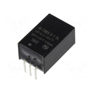 Converter: DC/DC | 7.5W | Uin: 6.5÷18V | Uout: 5VDC | Iout: 1.5A | SIP3