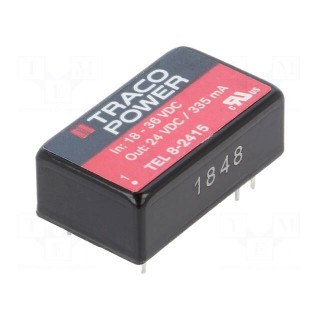 Converter: DC/DC | 8W | Uin: 18÷36V | Uout: 24VDC | Iout: 335mA | DIP16