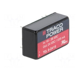 Converter: DC/DC | 8W | Uin: 18÷36V | Uout: 24VDC | Iout: 335mA | DIP16