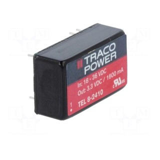 Converter: DC/DC | 8W | Uin: 18÷36V | Uout: 3.3VDC | Iout: 1600mA | DIP16