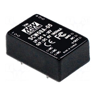 Converter: DC/DC | 8W | Uin: 9÷18V | Uout: 12VDC | Iout: 670mA | 1,2"x0,8"