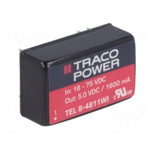 Converter: DC/DC | 8W | Uin: 18÷75V | Uout: 5VDC | Iout: 1600mA | DIP16