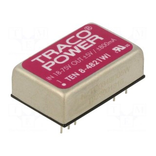 Converter: DC/DC | 8W | Uin: 18÷75V | Uout: 5VDC | Uout2: -5VDC | DIP24