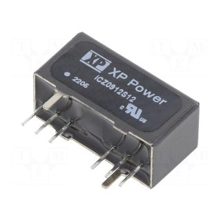Converter: DC/DC | 9W | Uin: 9÷18V | Uout: 12VDC | Iout: 750mA | SIP8 | THT