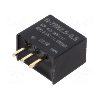 Converter: DC/DC | Uin: 4.5÷36V | Uout: 2.5VDC | Iout: 500mA | SIP3 | THT