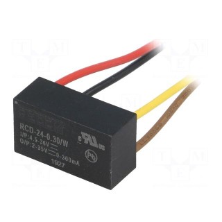 Converter: DC/DC | Uin: 4.5÷36V | Uout: 2÷35VDC | Iout: 300mA | cables