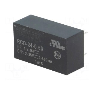 Converter: DC/DC | Uin: 4.5÷36V | Uout: 2÷35VDC | Iout: 500mA | PCB | LED