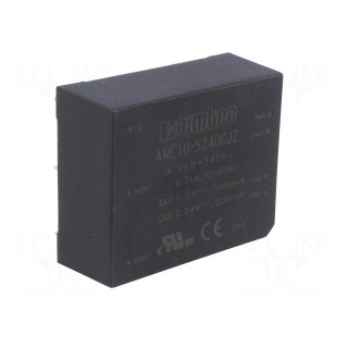 Converter: AC/DC | 10W | Uout: 5VDC | Iout: 1A | 81% | Mounting: PCB | 3kV