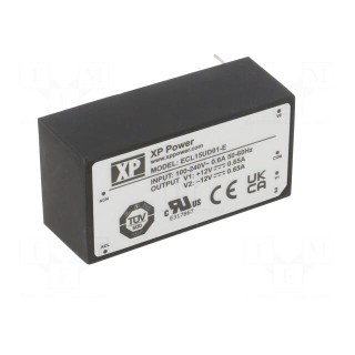 Converter: AC/DC | 15W | 85÷264VAC | Usup: 120÷370VDC | Uout: 12VDC