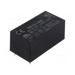 Converter: AC/DC | 15W | 85÷264VAC | Usup: 120÷370VDC | Uout: 15VDC