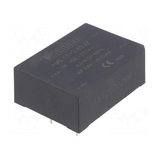 Converter: AC/DC | 15W | Uout: 24VDC | Iout: 0.625A | 84% | Mounting: PCB