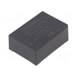 Converter: AC/DC | 15W | Uout: 5VDC | Iout: 2.8A | 76% | Mounting: PCB