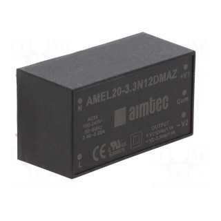 Converter: AC/DC | 18W | Uout: -3.3VDC | Iout: 1.4A | 77% | Mounting: PCB