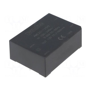 Converter: AC/DC | 19.2W | Uout: 12VDC | Iout: 1.6A | 81% | Mounting: PCB