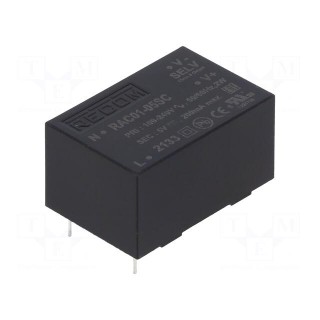 Converter: AC/DC | 1W | 80÷264VAC | Usup: 115÷370VDC | Uout: 5VDC | 68%