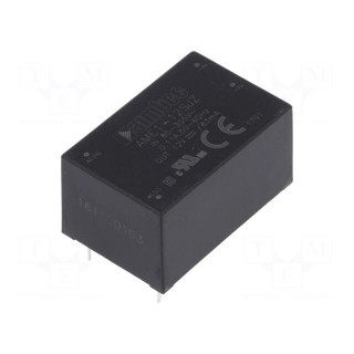 Converter: AC/DC | 1W | Uout: 12VDC | Iout: 0.083A | 73% | Mounting: PCB