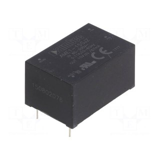 Converter: AC/DC | 1W | Uout: 15VDC | Iout: 0.067A | 74% | Mounting: PCB