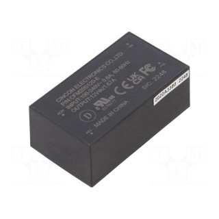 Converter: AC/DC | 20W | 90÷264VAC | Usup: 120÷370VDC | Uout: 12VDC