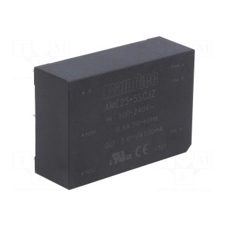 Converter: AC/DC | 25W | Uout: 5VDC | Iout: 4.1A | 74% | Mounting: PCB