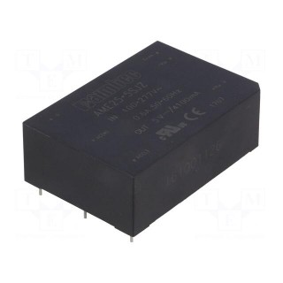 Converter: AC/DC | 25W | Uout: 5VDC | Iout: 4.1A | 78% | Mounting: PCB