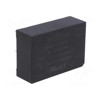 Converter: AC/DC | 25W | Uout: 5VDC | Iout: 4.1A | 78% | Mounting: PCB