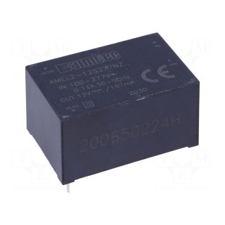 Converter: AC/DC | 2W | Uout: 12VDC | Iout: 0.167A | 76% | Mounting: PCB