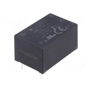 Converter: AC/DC | 2W | Uout: 9VDC | Iout: 0.222A | 72% | Mounting: PCB
