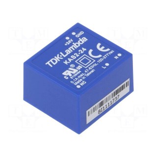 Converter: AC/DC | 2W | Uout: 24VDC | Iout: 83mA | 75% | Mounting: THT