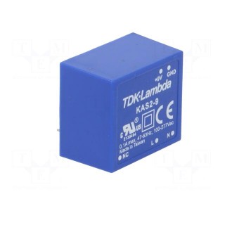 Converter: AC/DC | 2W | Uout: 9VDC | Iout: 220mA | 73% | Mounting: THT