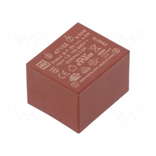Converter: AC/DC | 4.5W | Uout: 5VDC | Iout: 900mA | 68% | Mounting: PCB