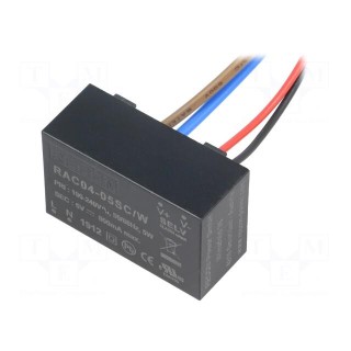 Converter: AC/DC | 4W | 80÷264VAC | Usup: 115÷370VDC | Uout: 5VDC | 72%