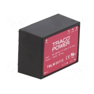 Converter: AC/DC | 4W | 90÷264VAC | Usup: 120÷370VDC | Uout: 15VDC | 74%