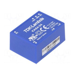 Converter: AC/DC | 4W | Uout: 24VDC | Iout: 167mA | 77% | Mounting: THT