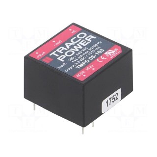 Converter: AC/DC | 5W | Uout: 3.3VDC | Iout: 1515mA | 74% | Mounting: PCB
