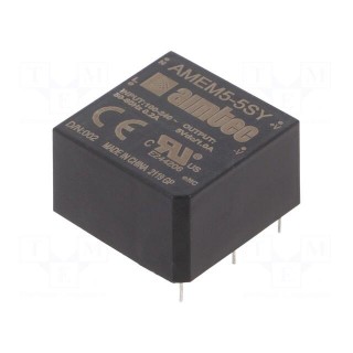 Converter: AC/DC | 5W | Uout: 5VDC | Iout: 1A | 74% | Mounting: PCB | 4kV